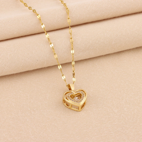 Double-layer Smart Heart Pendant Necklace