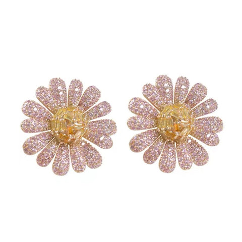 Fashion Three-dimensional Color Sunflower Earrings