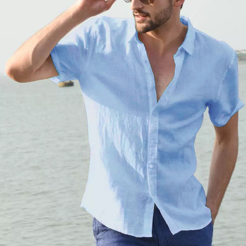 Men's Casual Short-sleeve Button-down Shirt