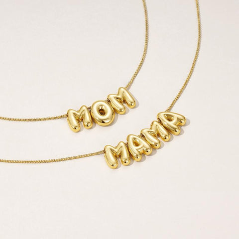Kissyan Mama Necklace for Women, 14K Gold Plated Bubble Mom Pendant Necklace for New Mum Wife, Fashion Jewelry Gift for Mother'S Day
