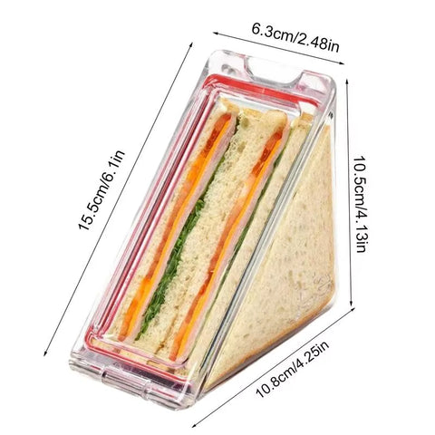 Triangle Bakery Packaging Small Sandwich Box Triangle Sandwich Containers Reusable Sandwich Bags Preservation Box for Schoolbag