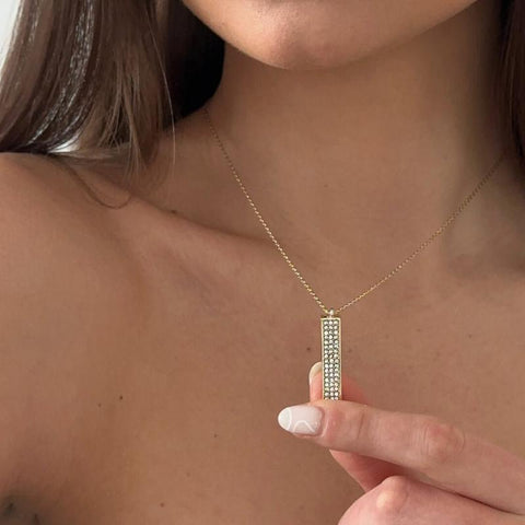 'I Love You' Necklace, 3D Engraved, Necklace with Secret Message, Gift for Women