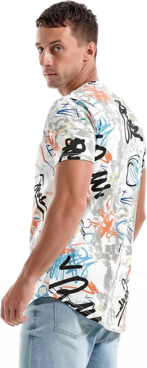 Mens Hipster Hip Hop Short Sleeve Print T-Shirt Shirts Men