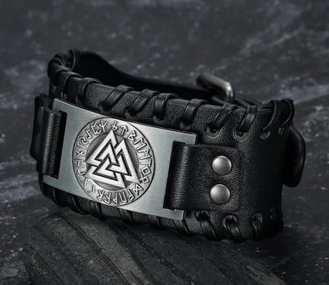 Viking Leather Bracelet For Men