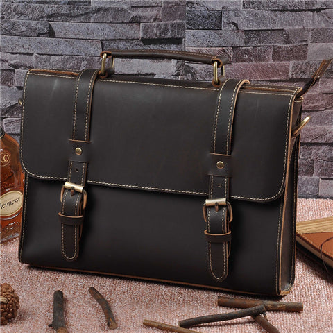 Men’s Genuine Leather Cowhide Handbag