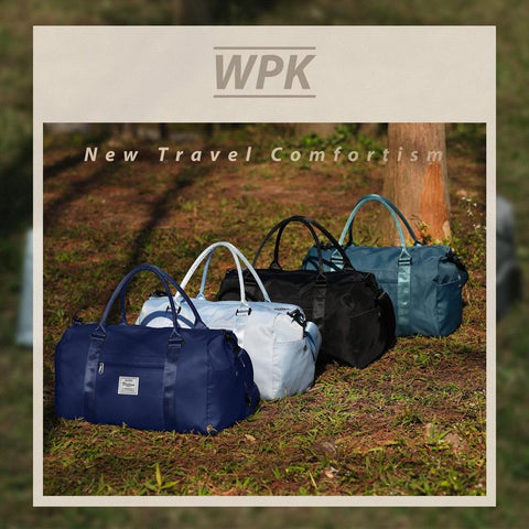 SYCNB Gym Bag for Women Men with Wet Pocket, Travel Duffle Bag Sport Gym Tote Bag with Shoe Compartment, Carry on Overnight Bag Hospital Bag Dark Blue SYCNB