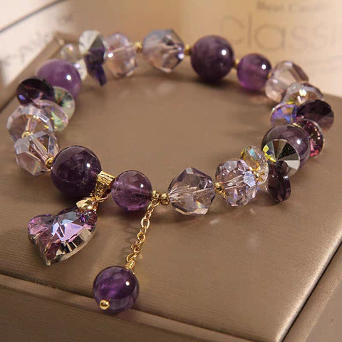 Amethyst Purple Heart Bracelet