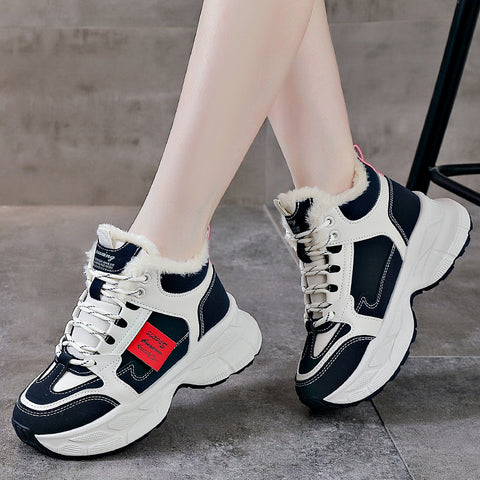 Women's Fleece-lined Clunky Sneakers