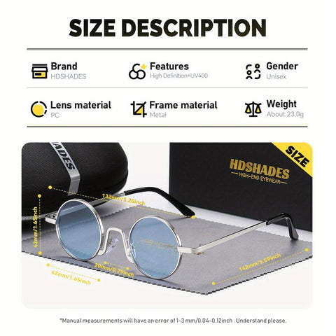Mother'S Day Gift HDSHADES Unisex Classically Designed Full-Frame Sunglasses round Frame Durable Play Golf Sunglasses UV400
