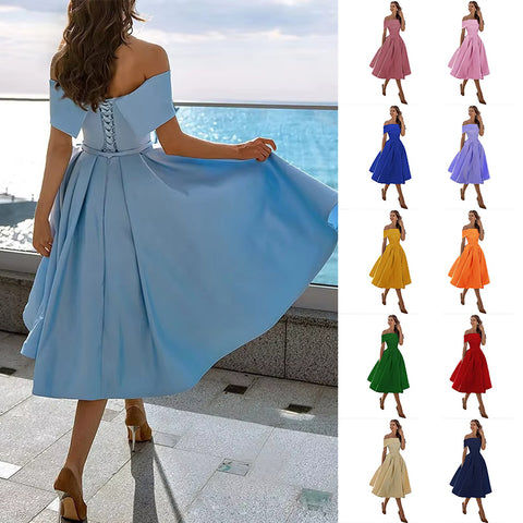 Women’s Strapless Satin Party Dress