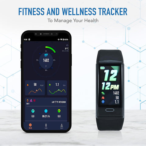 ® Fitness Activity Tracker, Heart Rate Monitor, Free Pro App, Step Counter, Sleep Tracker, Remote Camera Support, Notifications & Alarms, Weather Data Display, Find Phone Feature