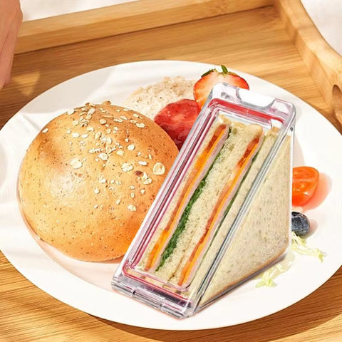 Triangle Bakery Packaging Small Sandwich Box Triangle Sandwich Containers Reusable Sandwich Bags Preservation Box for Schoolbag