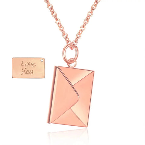 Love Letter Envelope Pendant Necklace Romantic Stainless Steel Jewelry Confession Love You for Valentine Day Gifts Wholesale