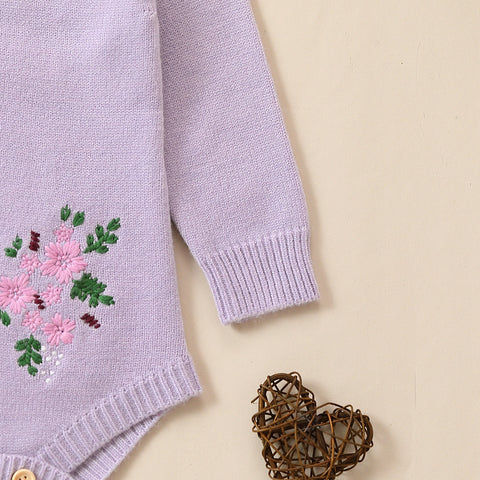 Lavender Knitted Romper