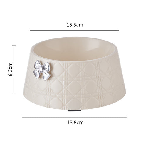 Pet Food Bowl with Lovely Bowknot