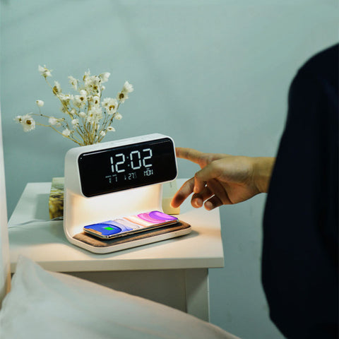 Wireless Charging Alarm Clock Lamp