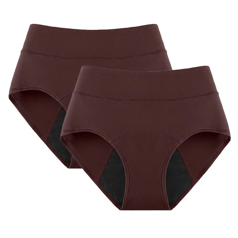 2Pack 3Layers Menstrual Panties High Waist Physiological Incontinence Breathable Briefs Waterproof Period Women Underwear 5Color