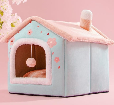 Foldable Pet Cave Bed