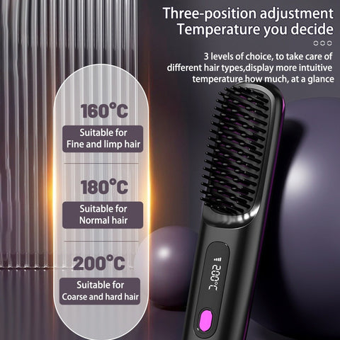 Cordless Hair Straightener Brush