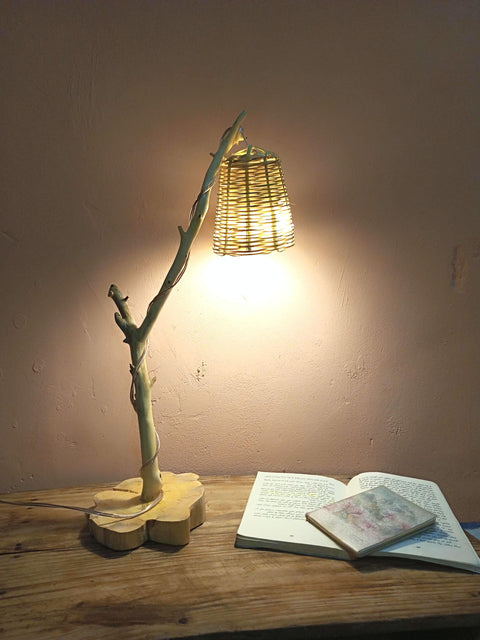 Wooden Table Lamp, Decorative Table Lamp, Tree Branch Lamp, Bedside Table Lamp, Handmade Wooden Lamp, Natural Design Lamp, Rustic.