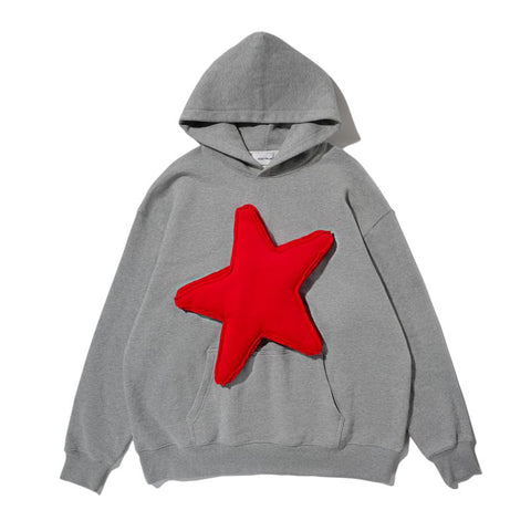 Cotton-Filled 3D Raised Star Hoodies Hand-Printed Design Unisex Casual Oversized Comfort Steetwear SQQZ PROJECT
