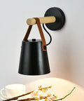 Hot Modern Wall Lamp Wood Iron Led Sconce Bedroom Decor Lighting Bedside Study Leather Hall Aisle Corridor Reading Indoor Light