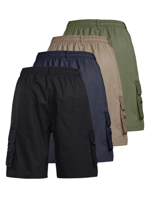 Men'S Solid Color Drawstring Pocket Cargo Shorts, Casual Street Elastic Waist Zipper Shorts for Summer, Mens Shorts, Shorts for Men, Breathable Men'S Bottoms for Daily Wear