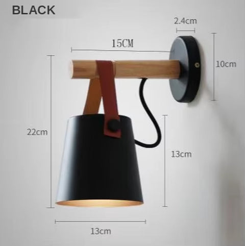 Hot Modern Wall Lamp Wood Iron Led Sconce Bedroom Decor Lighting Bedside Study Leather Hall Aisle Corridor Reading Indoor Light