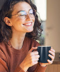 APEKX 2024 Upgraded Self-Heating Ceramic Mug - Stable 130°F Temperature, 15W Wireless Phone Charging, 12.8 Fl Oz Capacity - USB-C Enabled. (Deep Navy)