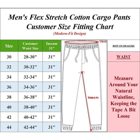 Men'S 3 Pack Flex Stretch Cotton Cargo Pants