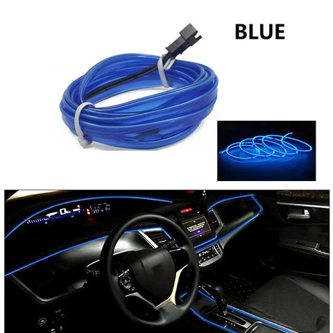 USB Powered Car Interior LED Light for Summer, Car Accessories, Car Electronics, Multiple Color Modes 5M Fiber Ambient Light, Car Interior Decorative Light, Magic Light Tape