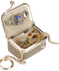 Royal Bagger Genuine Leather Mini Kiss Lock Coin & Jewelry Box, Removable Keychain, Storage for Rings, Earrings, Necklaces 2894