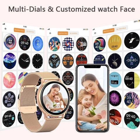 Multifunctional Smart Watch, Fashion Digital Watch with Multiple Sport Modes, Wireless BT Call Sports Smart Watches for Women Gift