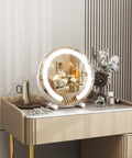 FENNIO Vanity Mirror with Lights, 12 Inch Light up Makeup Mirror, LED Makeup Mirror with Lights for Bedroom Tabletop, Smart Touch Control 3 Colors Dimmable, 360° Rotation, White