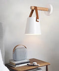 Hot Modern Wall Lamp Wood Iron Led Sconce Bedroom Decor Lighting Bedside Study Leather Hall Aisle Corridor Reading Indoor Light