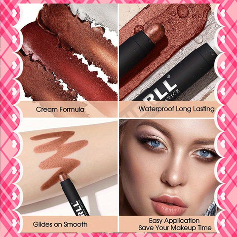 8Pcs of Eye Shadow Stick Set Waterproof Eye Shadow Stick, Pearly Matte Treatment, Create Natural and Lasting Eye Makeup, Long-Lasting Shining Eye Shadow Stick, Easily Create Daily Makeup, Valentine'S Day Gifts