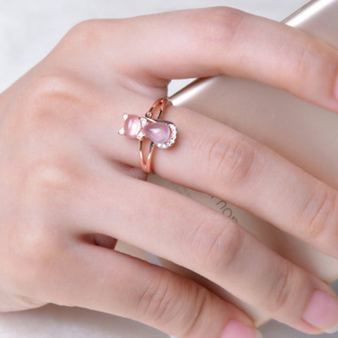 Rose Gold Cat-Theme Ring