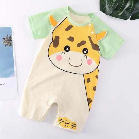 Bright Cartoon Themed Baby Rompers