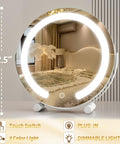 FENNIO Vanity Mirror with Lights, 12 Inch Light up Makeup Mirror, LED Makeup Mirror with Lights for Bedroom Tabletop, Smart Touch Control 3 Colors Dimmable, 360° Rotation, White