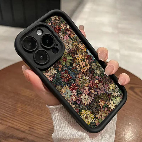 Wildflower Wonderland Pattern TPU Phone Case for Iphone 15 16 14 Pro Max 13 12 11 XR XS plus E Shockproof Full Camera Protection Durable Slim Silicone Cover Cellphone Protective