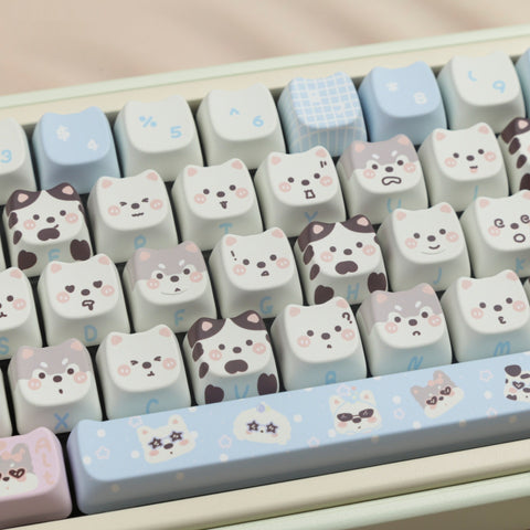 Cute Puppy and Cat Full Set PBT Sublimation Key Cap