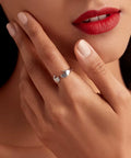 925 Sterling Silver Hug Hands Ring Simple Design Finger Ring for Women Elegant Silver Jewelry CTR176