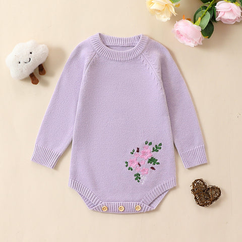 Lavender Knitted Romper