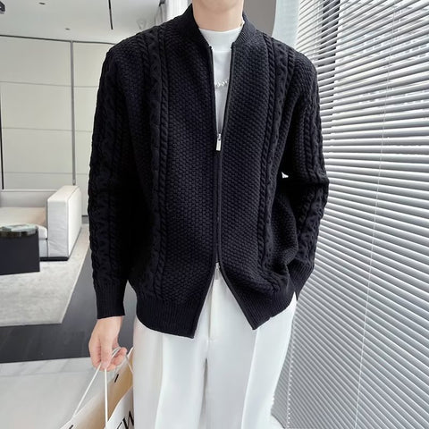 Men's Knitted Zip-Up Cardigan