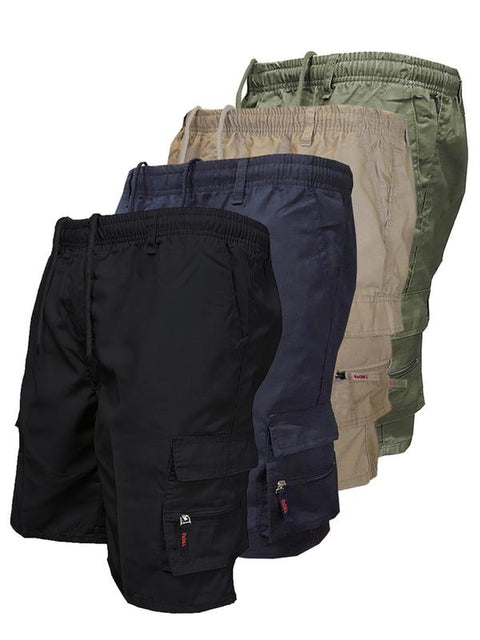 Men'S Solid Color Drawstring Pocket Cargo Shorts, Casual Street Elastic Waist Zipper Shorts for Summer, Mens Shorts, Shorts for Men, Breathable Men'S Bottoms for Daily Wear