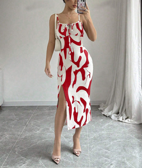 Summer Suspender Split Dress