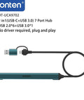 ONTEN USB-C & USB-A Hub, Multi-Purpose USB 2.0 Hub with OTG Function, Portable USB Extension Data & Charging Hub for Home Office, USB Hubs, Tablet & Computer Accessories