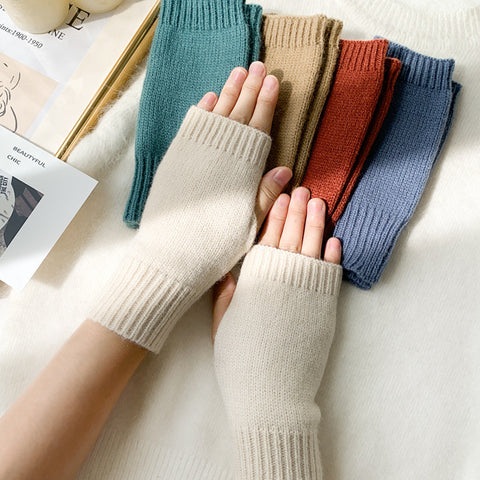 Korean Style Fingerless Winter Gloves