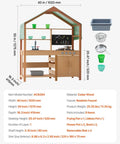 Wooden Mud Kitchen Outdoor Toy Play Kitchen Set for Kids Pretend Playset