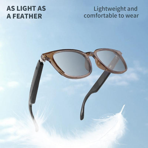 Bluetooth Smart Glasses, Auto-Tinting Sunglasse，Men'S ＆ Women'S Fashion Eyewear，Lenses with UV ＆ Blue Light Protection,Open Audio,Rechargeable